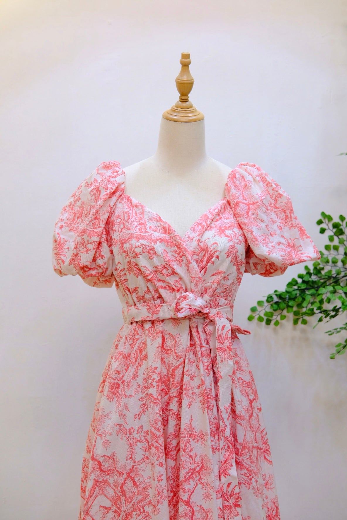 x. Handsewn Scarlet Dress - Toile & Geometric Prints