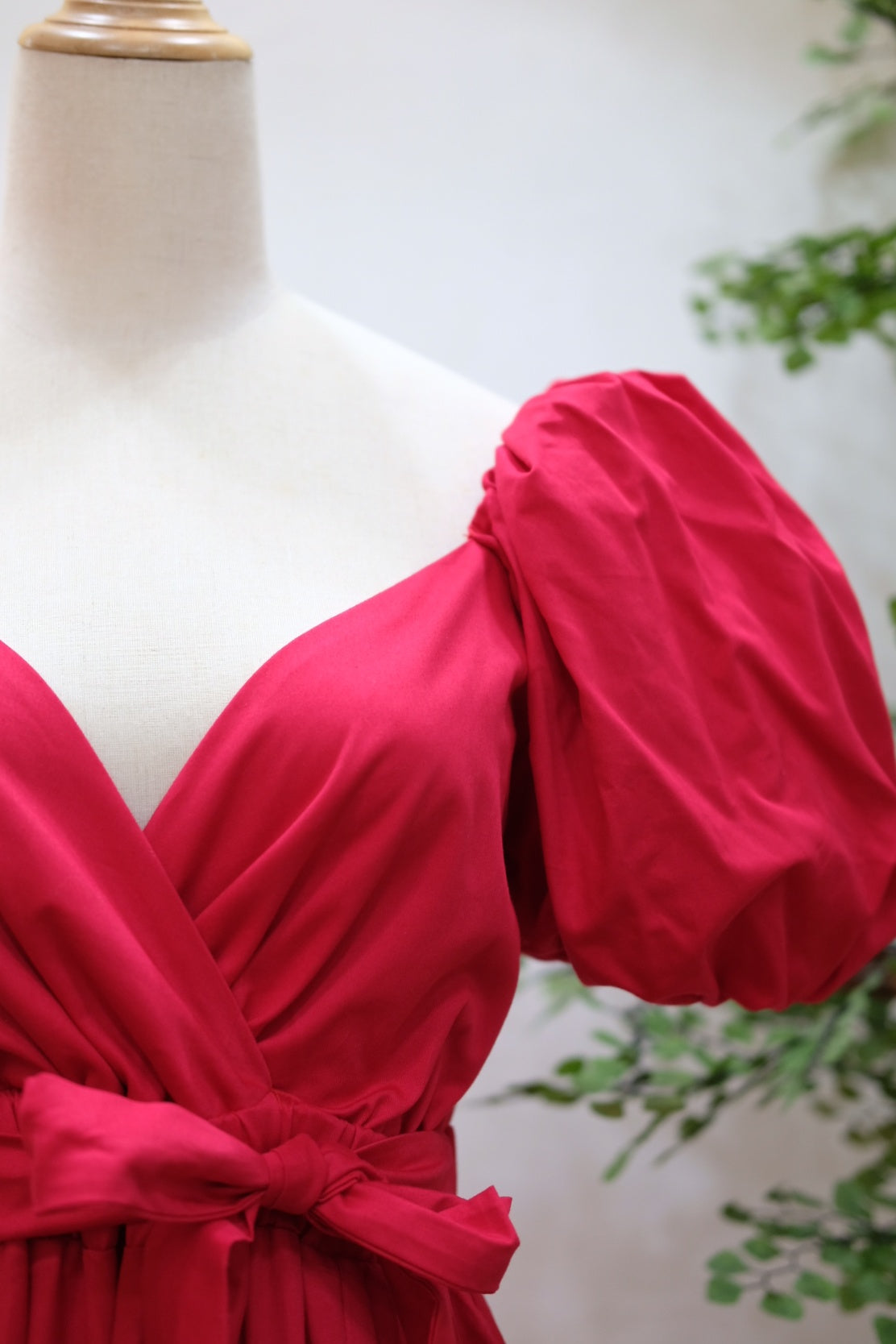 x. Handsewn Scarlet Mini Dress for Girls