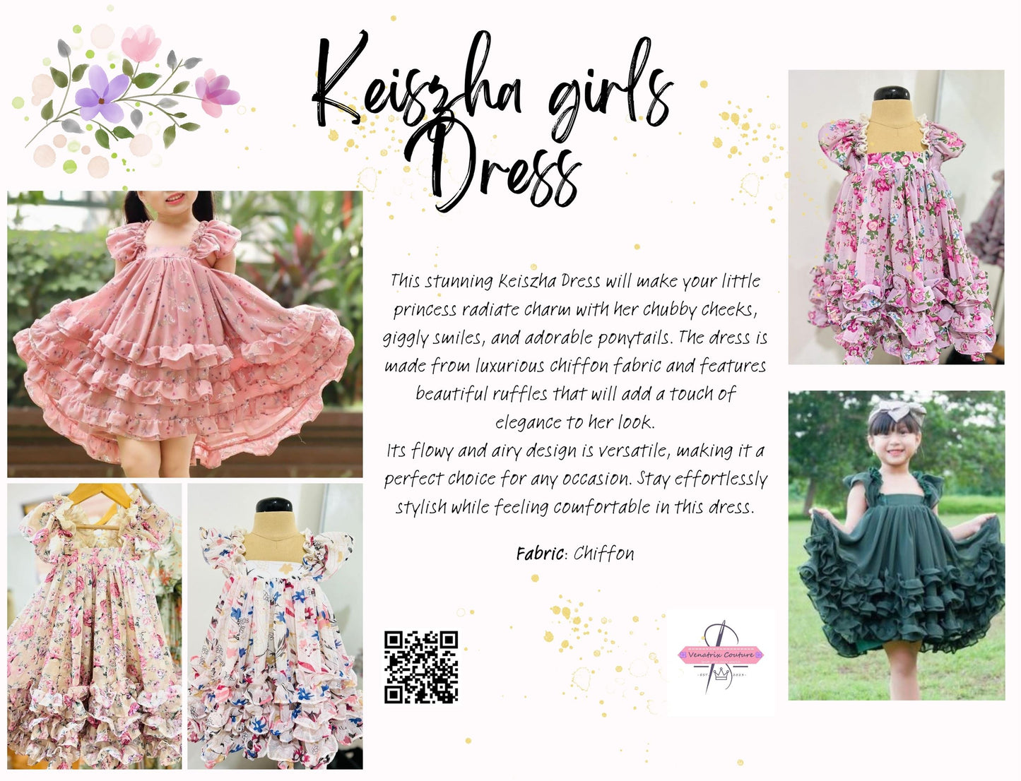 x. Handsewn Keiszha Dress for Girls