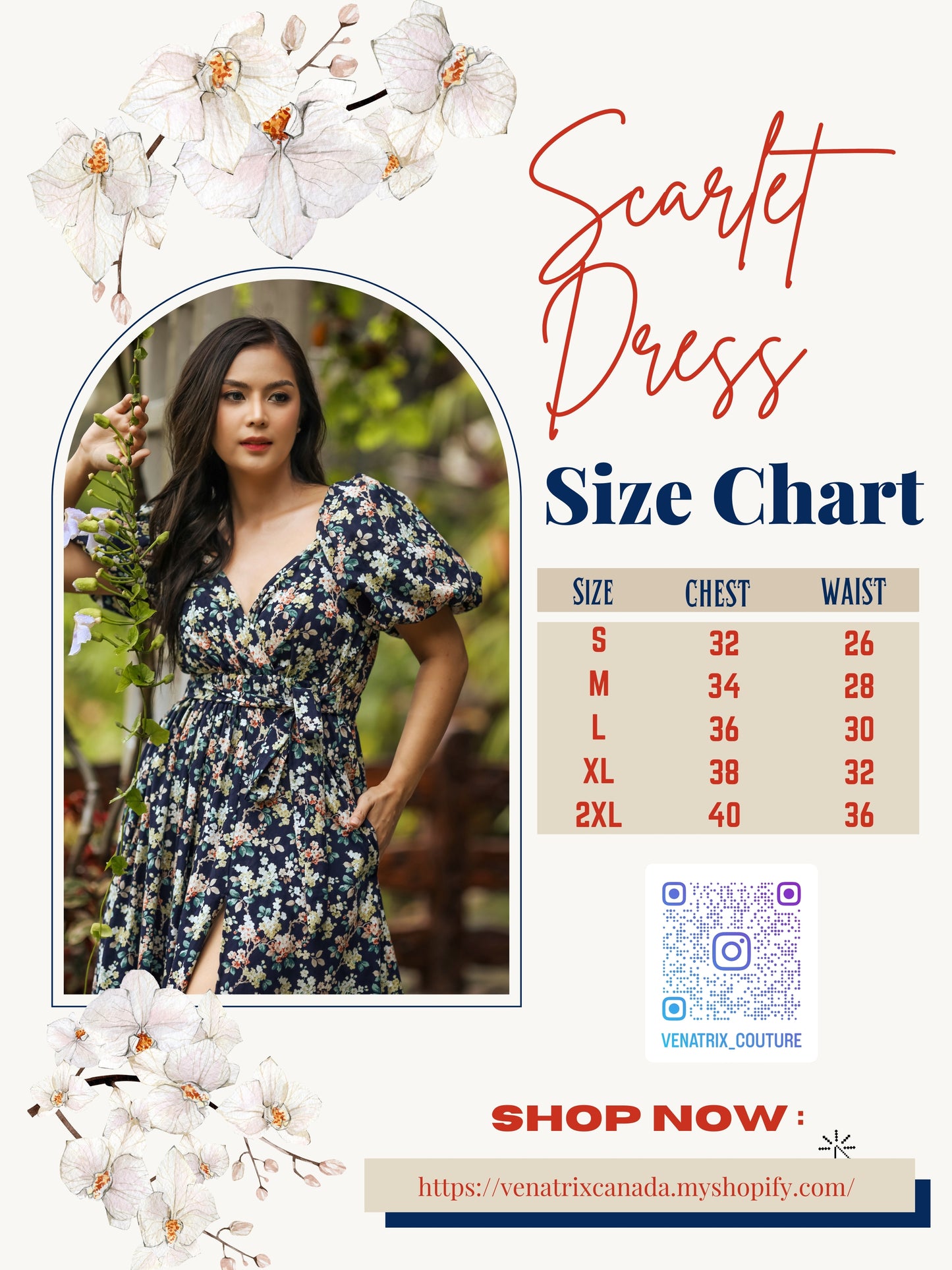 x. Handsewn Scarlet Dress - Plain Prints