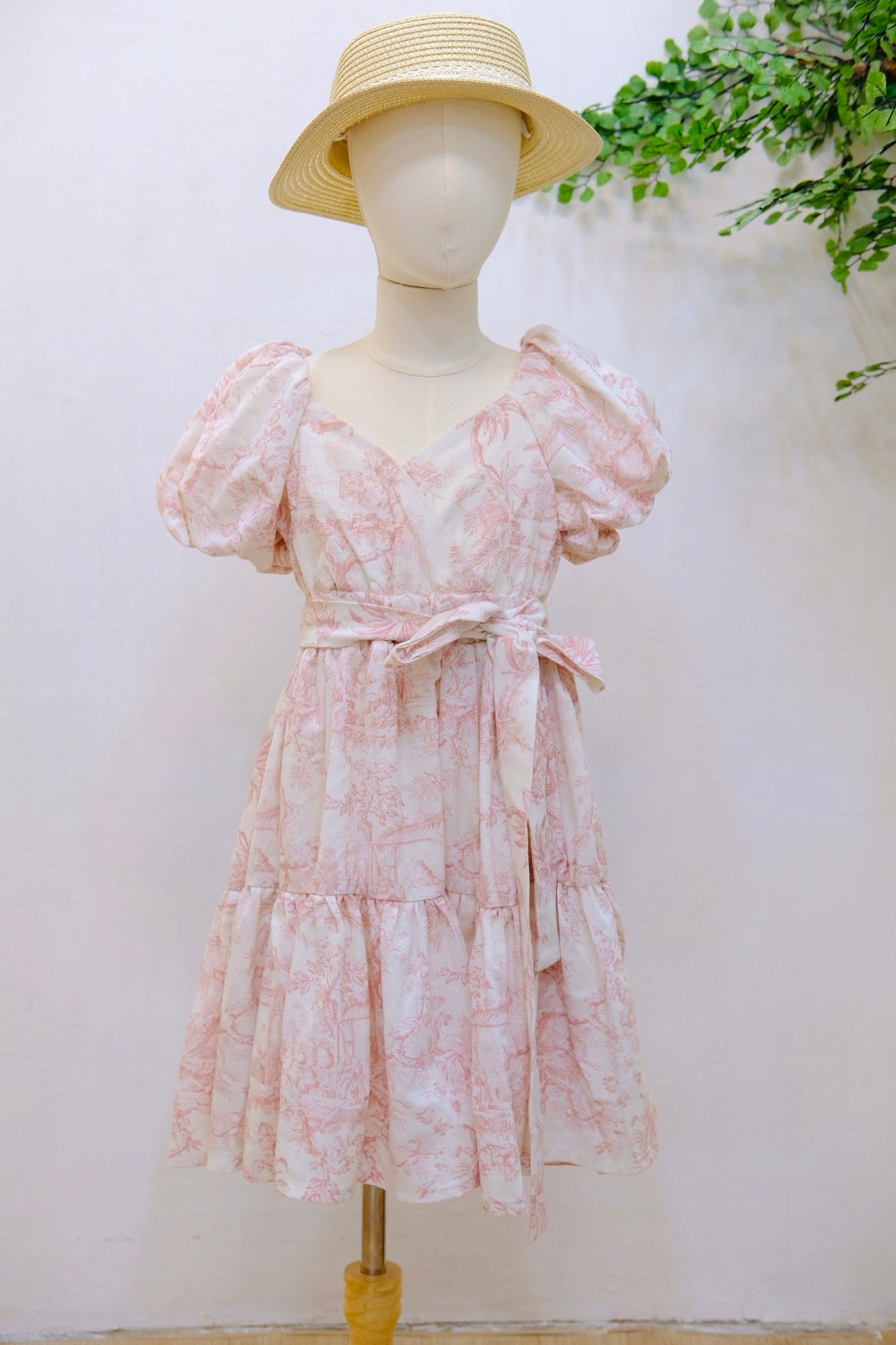 x. Handsewn Scarlet Mini Dress for Girls