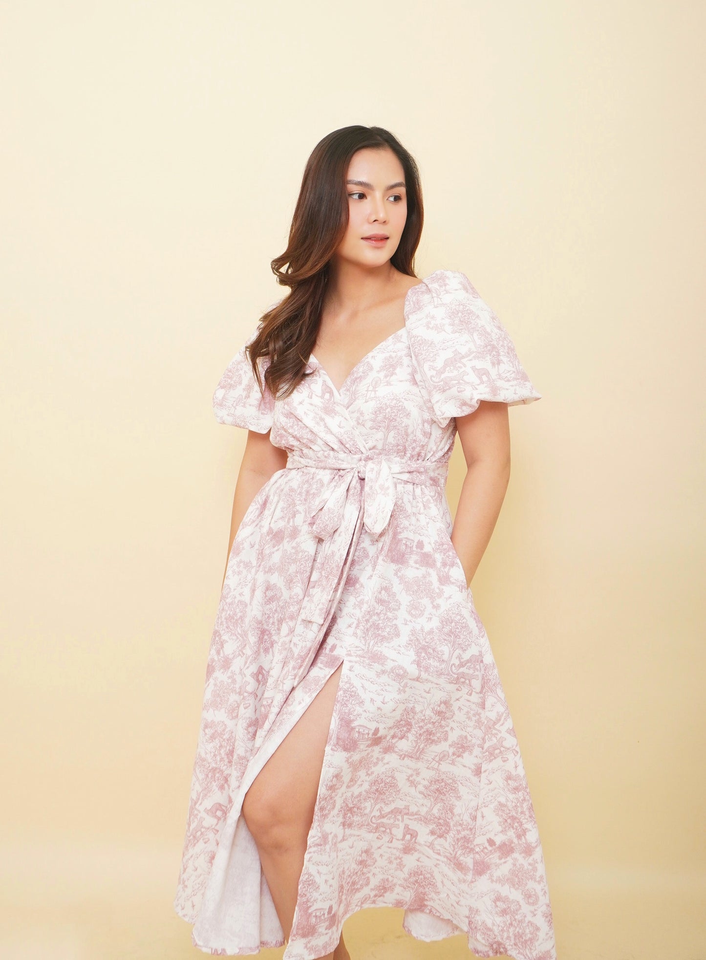 x. Handsewn Scarlet Dress - Toile & Geometric Prints