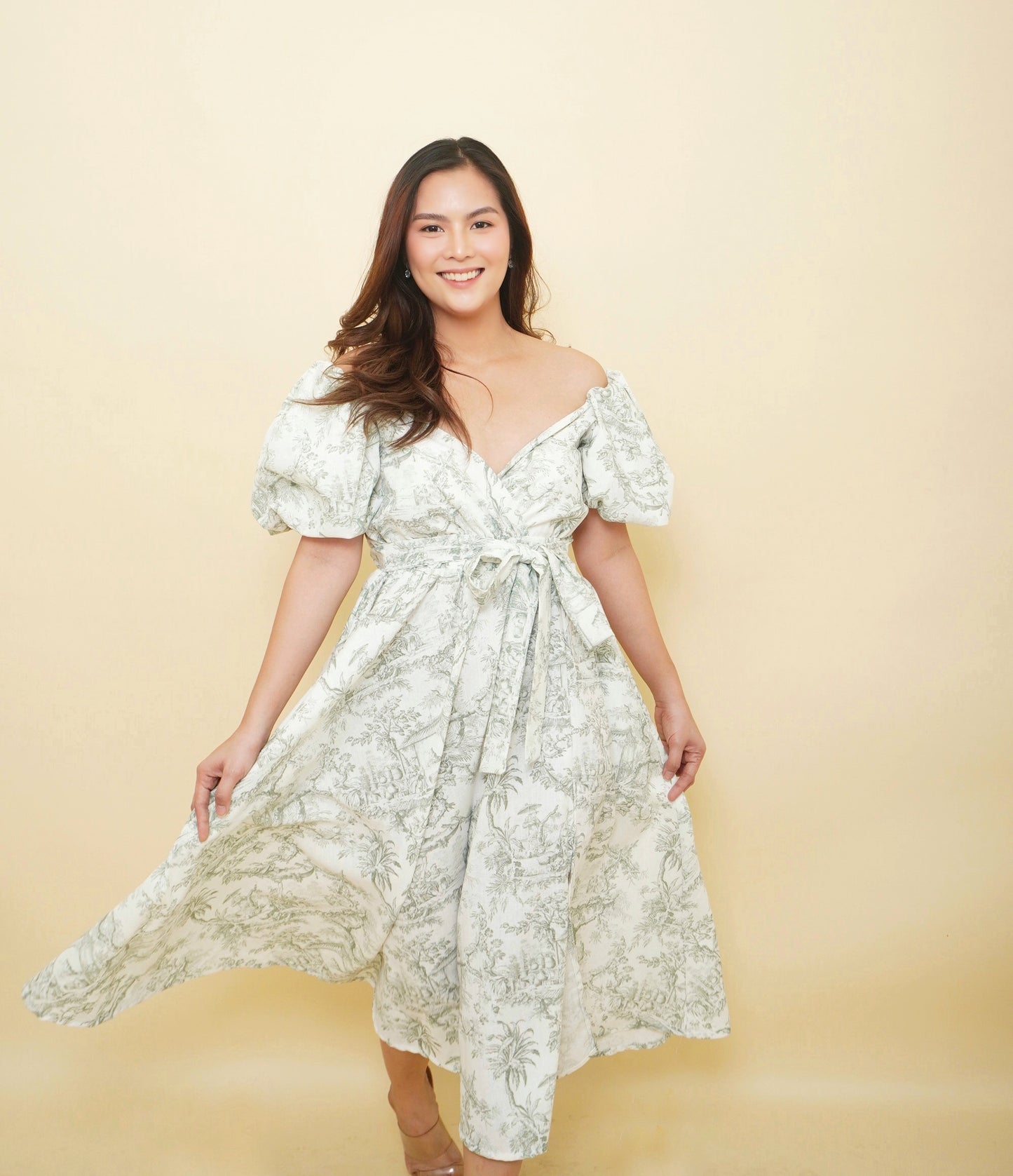 x. Handsewn Scarlet Dress - Toile & Geometric Prints
