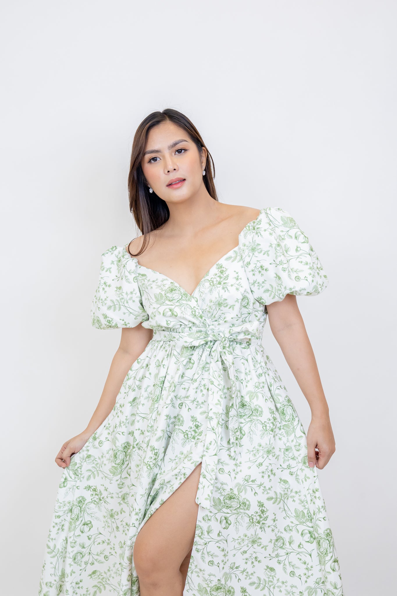 x. Handsewn Scarlet Dress - Floral Prints