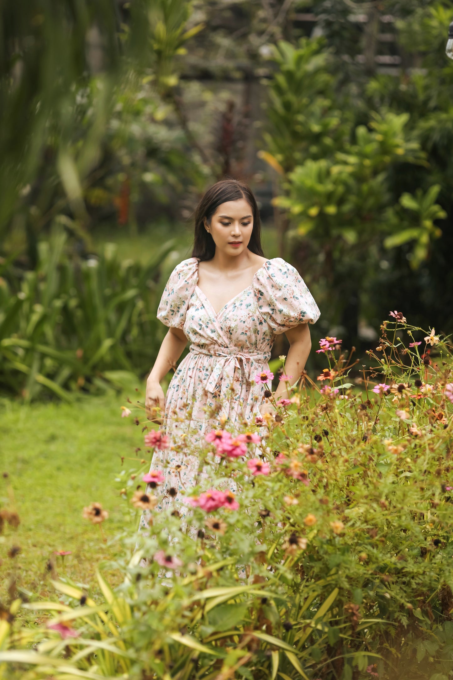 x. Handsewn Scarlet Dress - Floral Prints