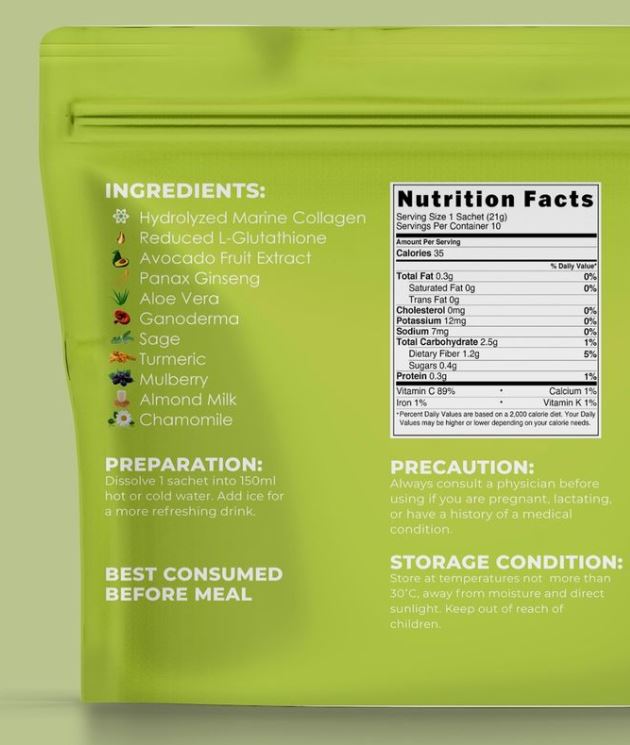 LuxeSlim Collagen Drinks - ( 10 sachets, 21g )