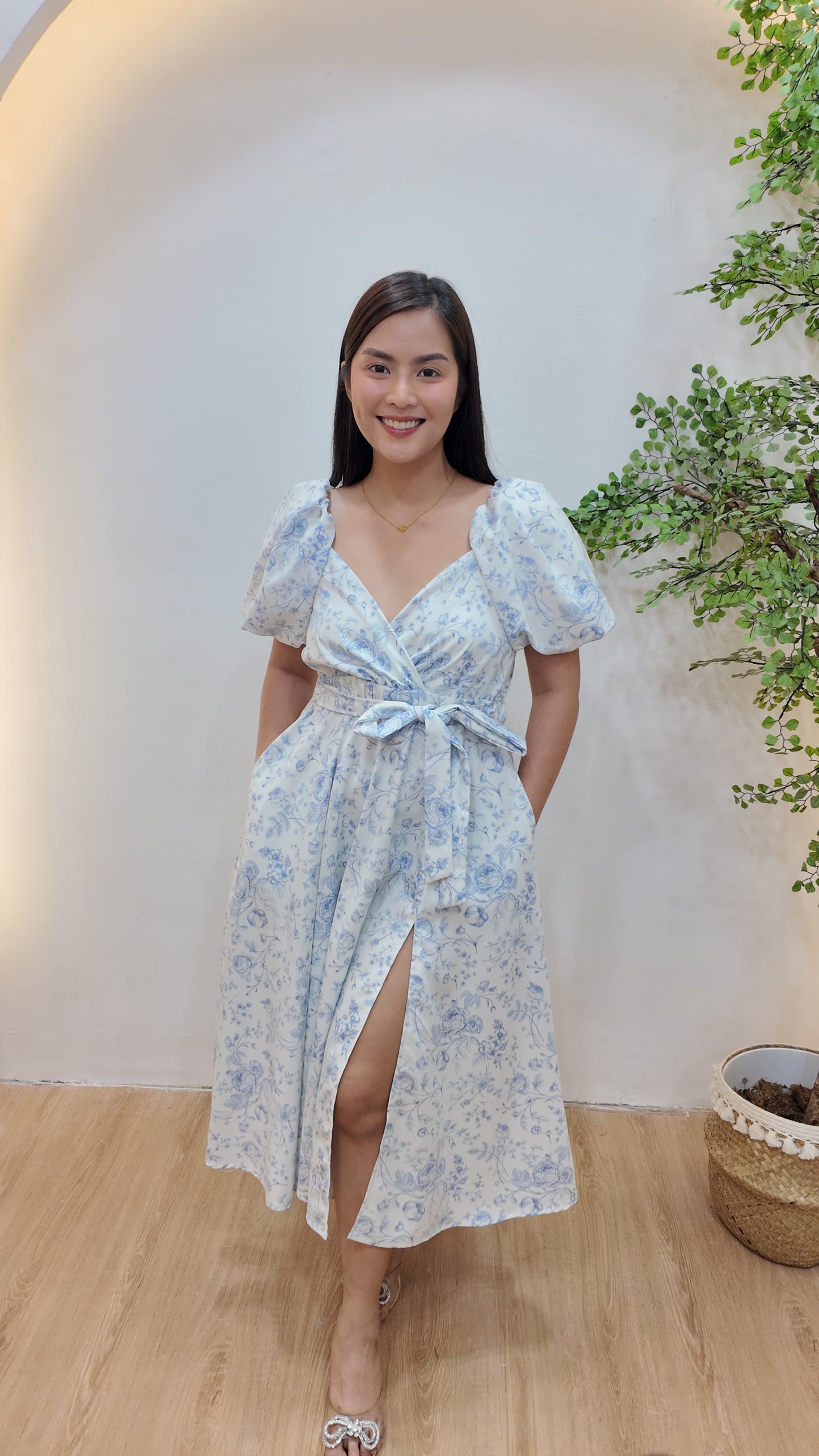 x. Handsewn Scarlet Dress - Floral Prints