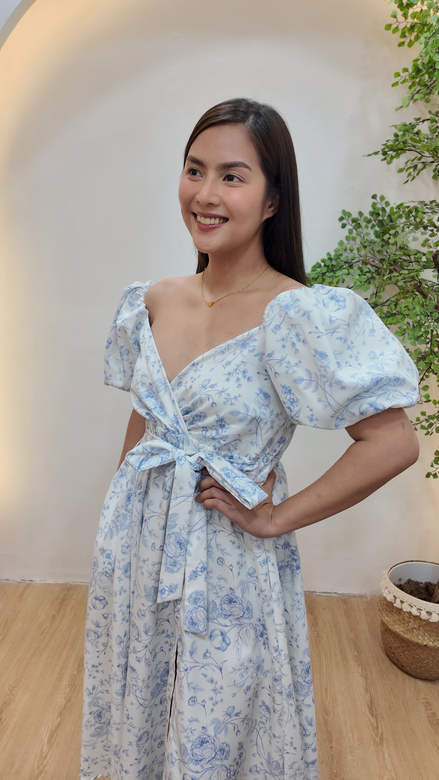 x. Handsewn Scarlet Dress - Floral Prints