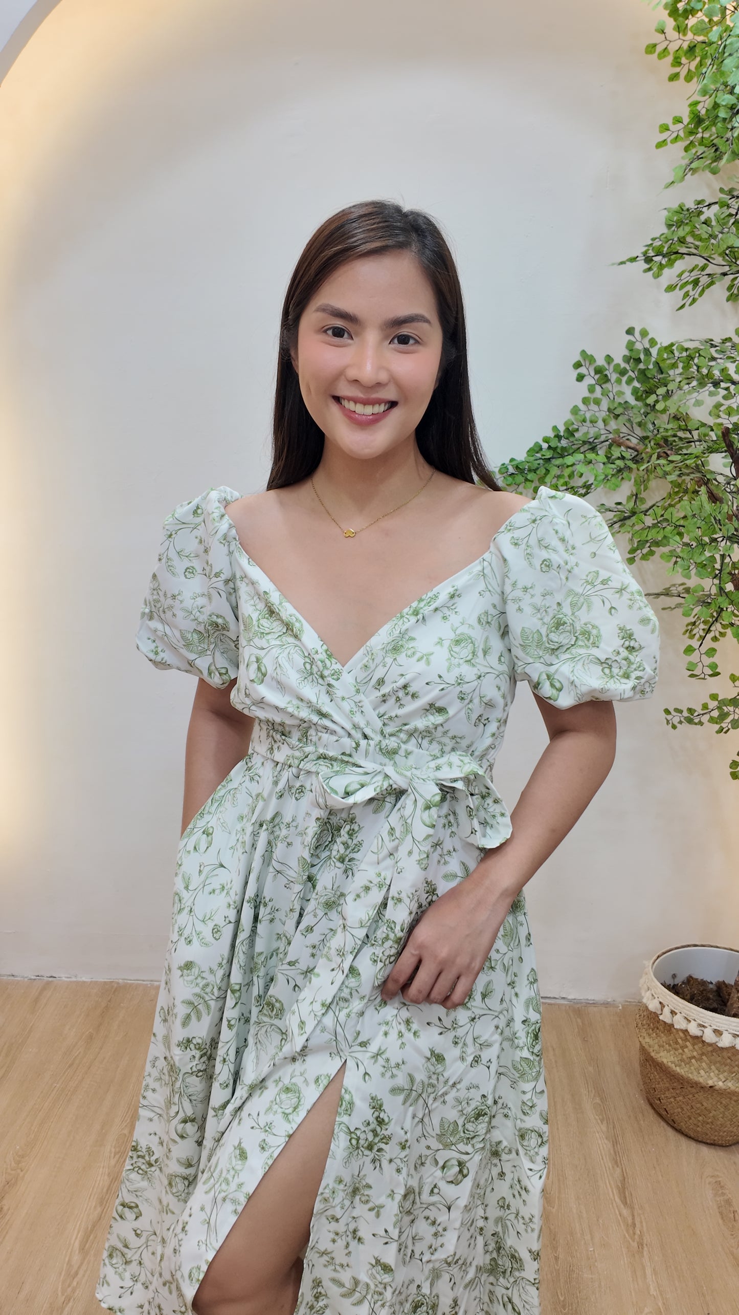 x. Handsewn Scarlet Dress - Floral Prints