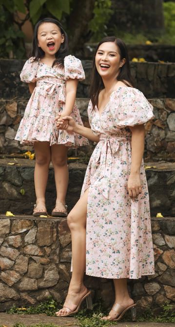 x. Handsewn Scarlet Mini Dress for Girls