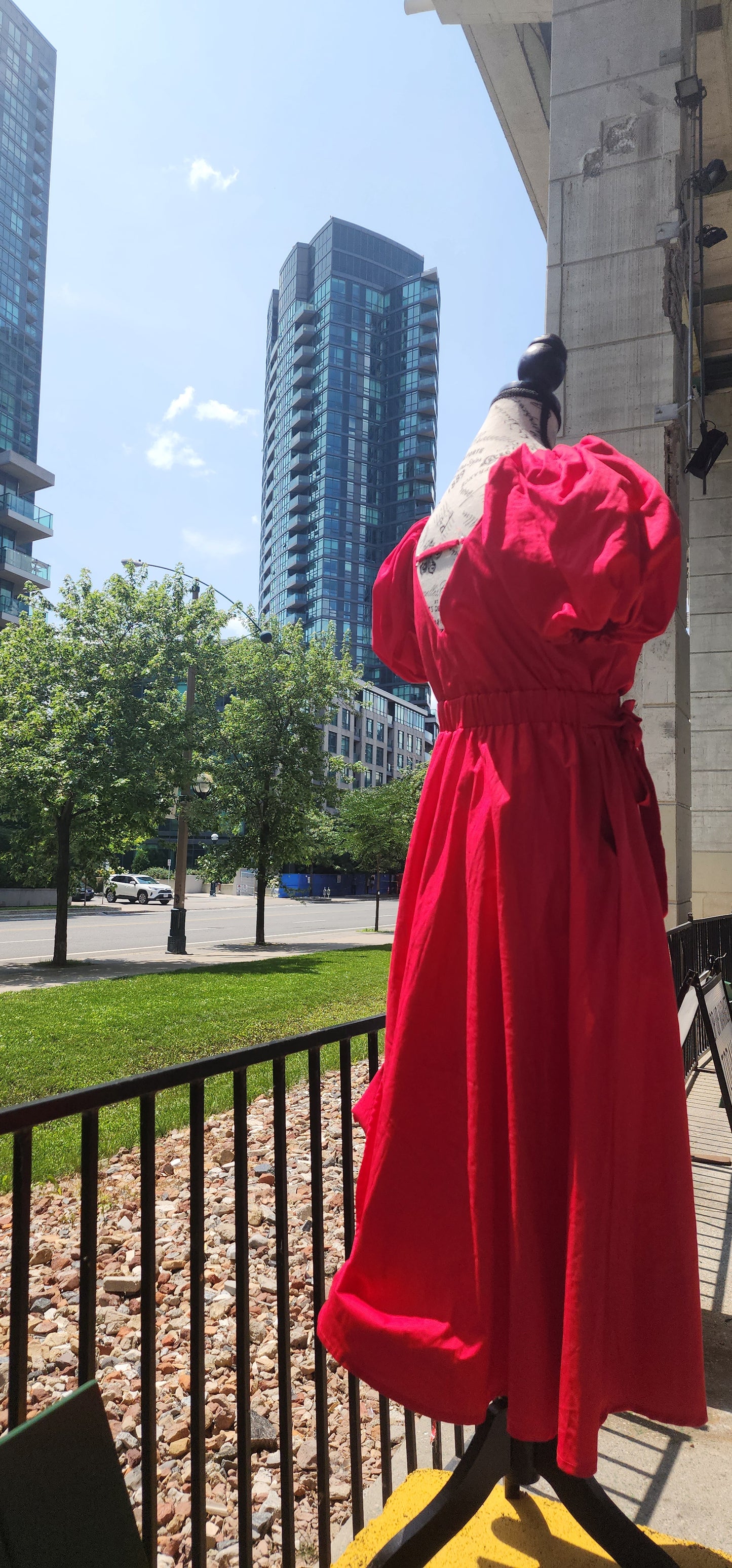 x. Handsewn Scarlet Dress - Plain Prints
