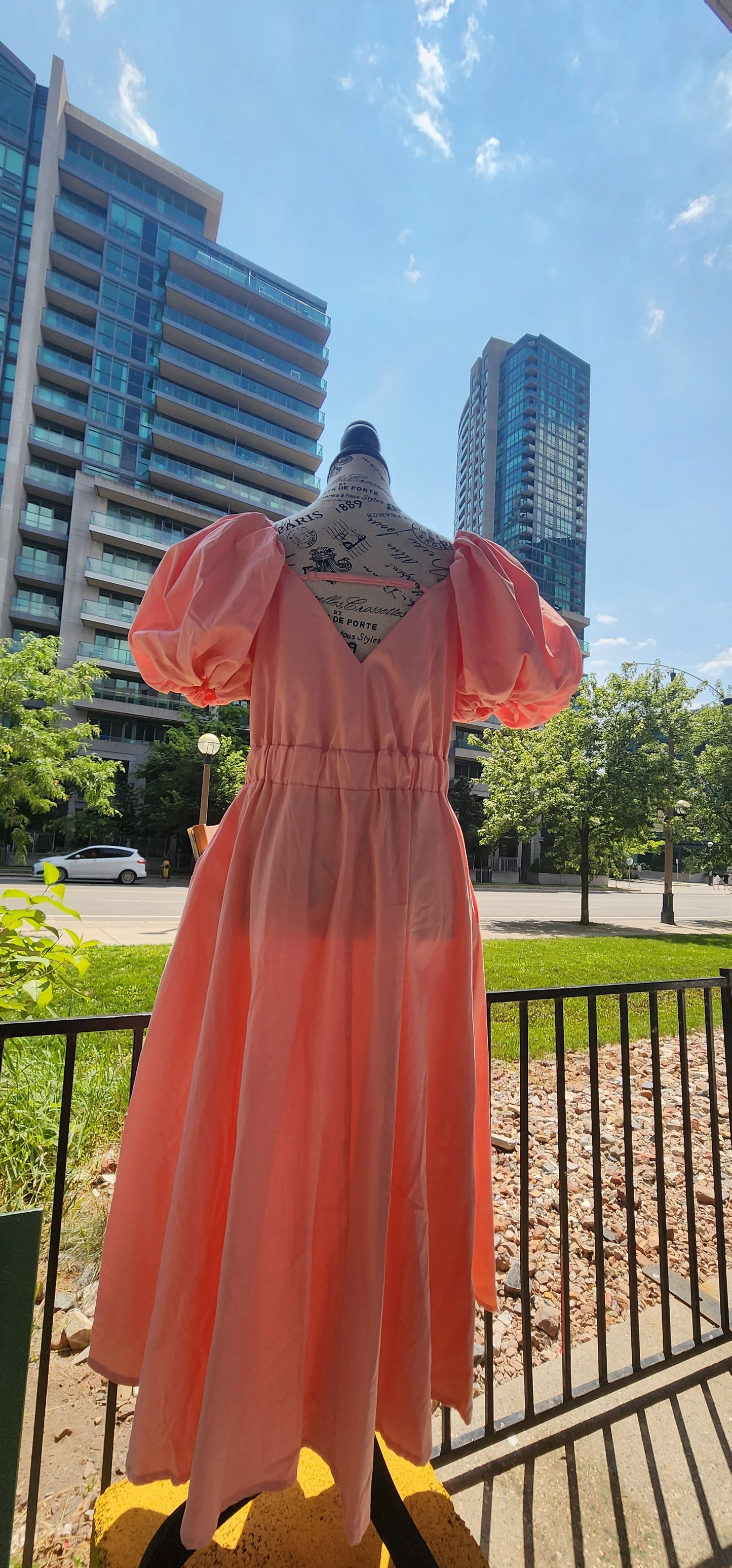 x. Handsewn Scarlet Dress - Plain Prints