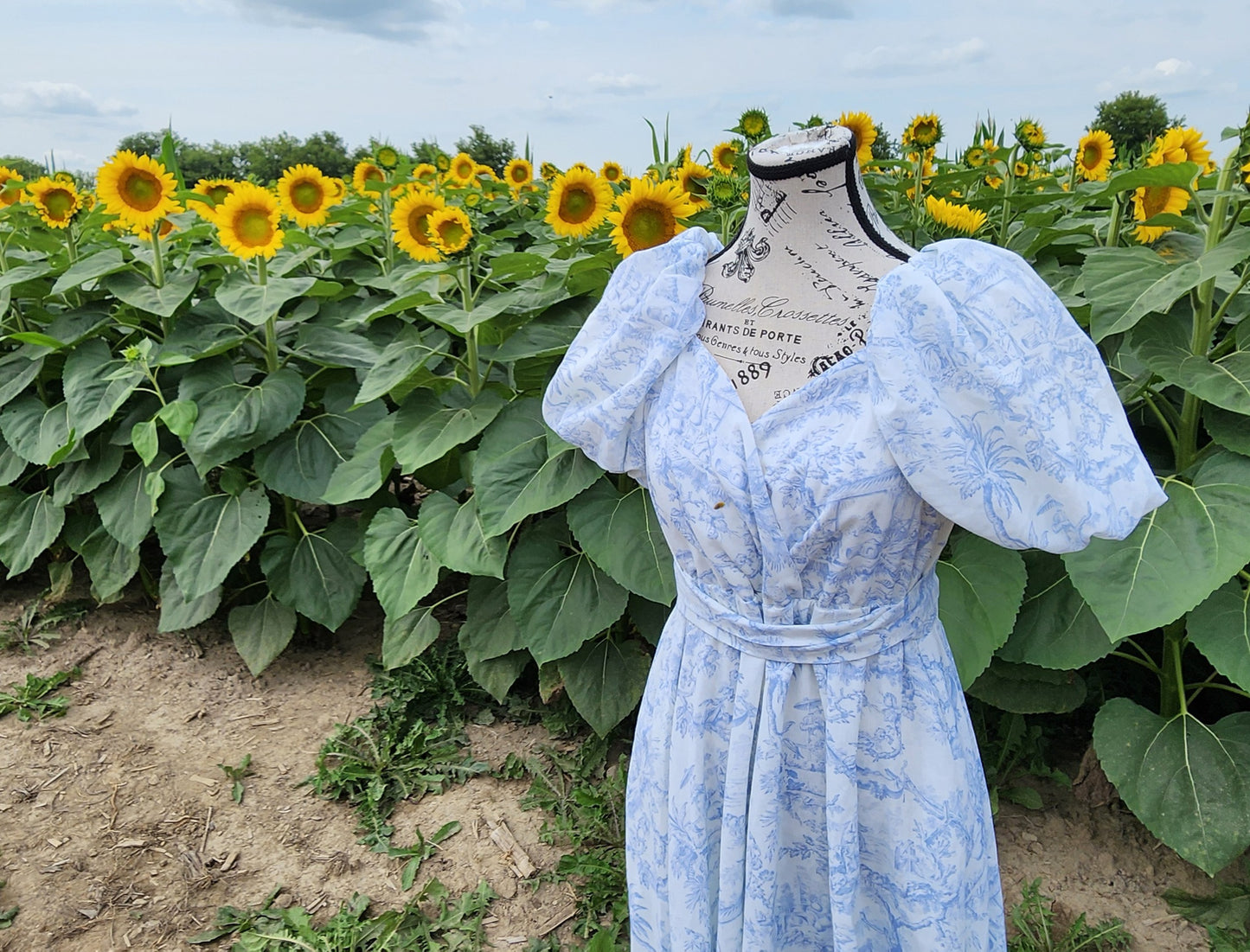x. Handsewn Scarlet Dress - Toile & Geometric Prints