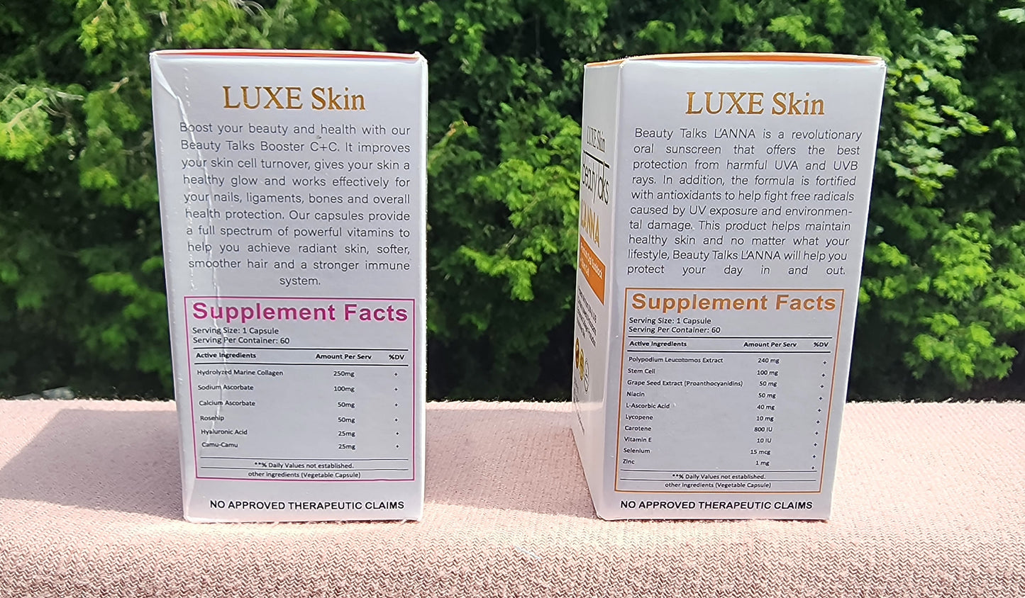 ON ORDER - LuxeSkin Beauty Talks Booster C+C (Vitamin C + Collagen) (500mg)