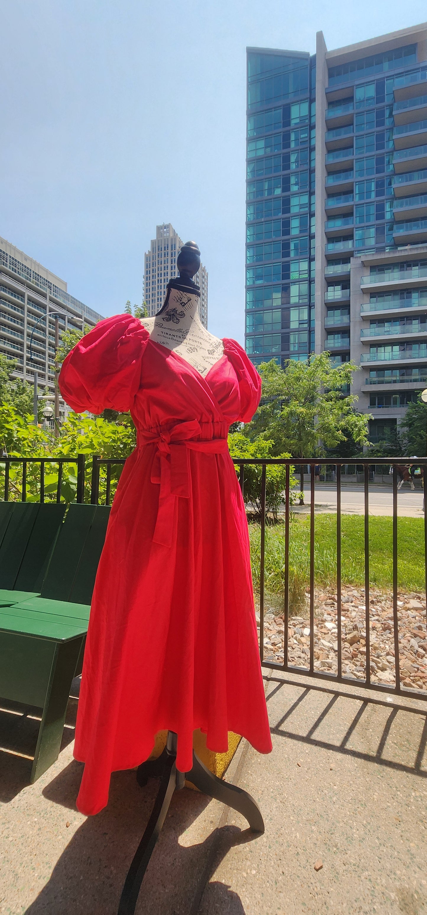 x. Handsewn Scarlet Dress - Plain Prints