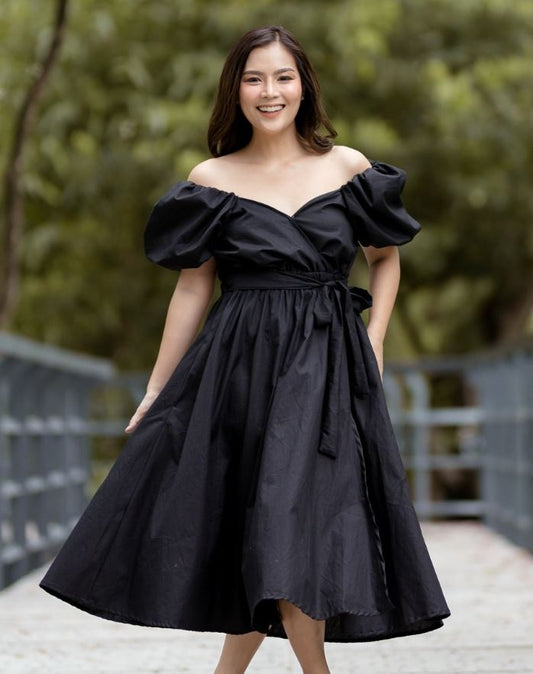x. Handsewn Scarlet Dress - Plain Prints
